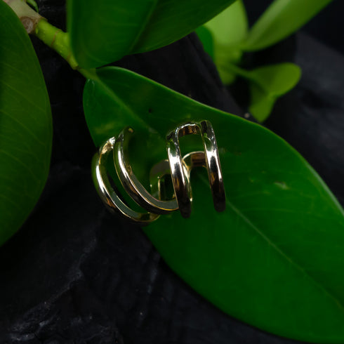 Midnight Gold Glamour Earrings -D31